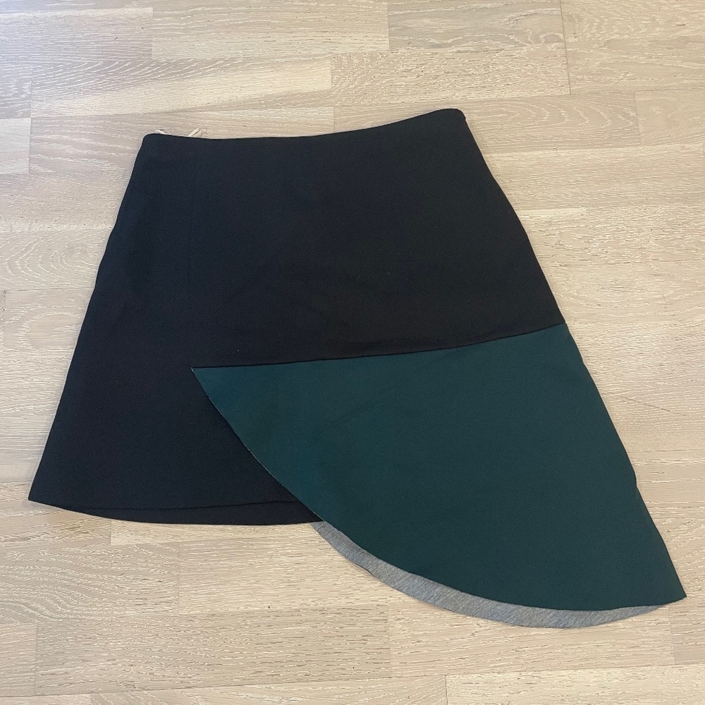 MARNI Asymmetric Green and Black Skirt